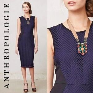Anthropologie Navy and Black Midi Dress